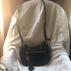 Michael Kors black leather crossbody bag